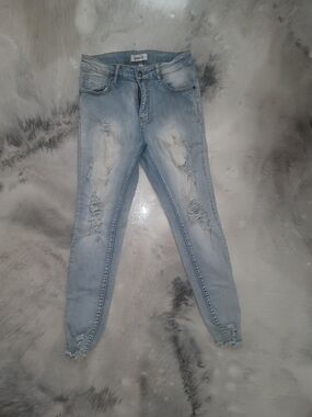 Between Us Light Blue Distressed Women’s Stretch Jeans